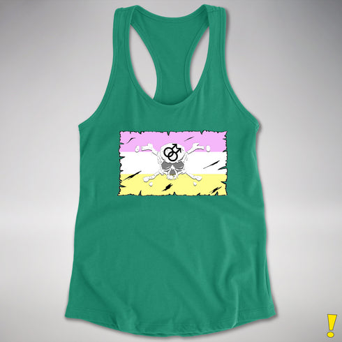 Twink Pride Pirate Flag Racerback Tank - Kelly Green