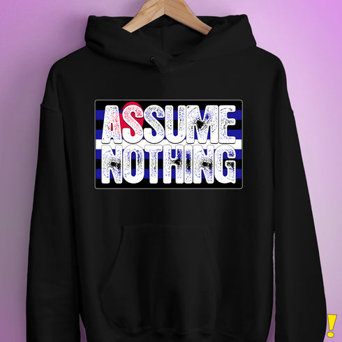 Assume Nothing Leather Pride Flag Hoodie
