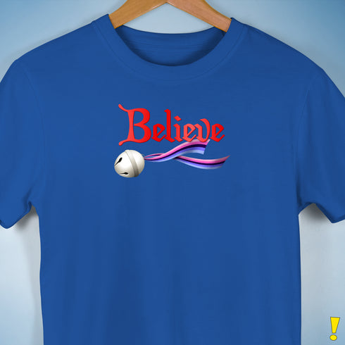Believe Omnisexial Pride Flag Jingle Bell Premium Unisex T-Shirt - Royal Blue