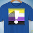 Nonbinary Pride Flag Exclamation Point Premium Unisex T-Shirt - Royal Blue