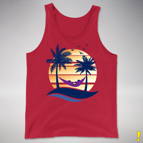 Lesbian Labrys Pride Hammock Summer Beach Sunset Premium Tank Top