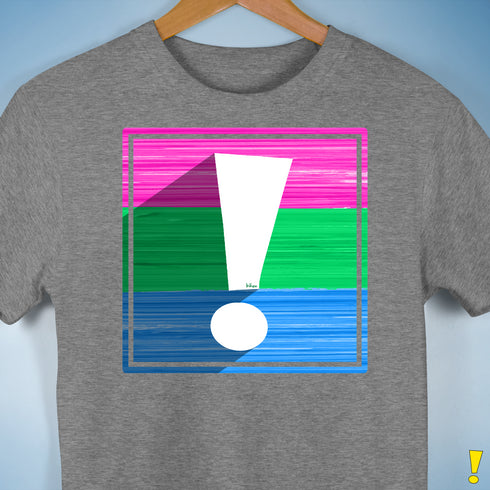 Polysexual Pride Flag Exclamation Point Premium Unisex T-Shirt - Grey Heather