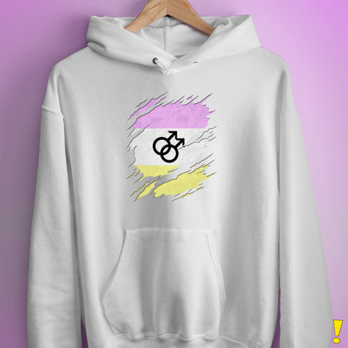 Twink Pride Flag Ripped Reveal Hoodie