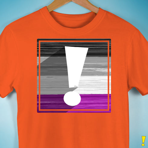 Asexual Pride Flag Exclamation Point Premium Unisex T-Shirt - Orange