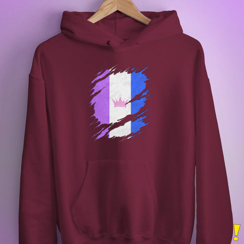 Drag Pride Flag Ripped Reveal Hoodie
