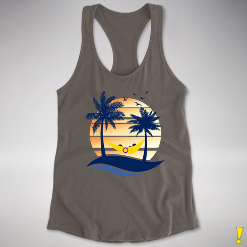 Intersex Pride Hammock Summer Beach Sunset Racerback Tank