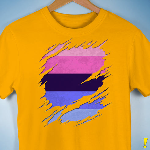 Omnisexual Pride Flag Ripped Reveal Premium Unisex T-Shirt