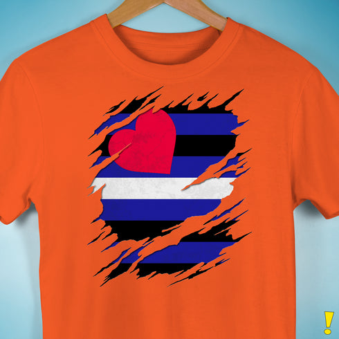 Leather Pride Flag Ripped Reveal Premium Unisex T-Shirt