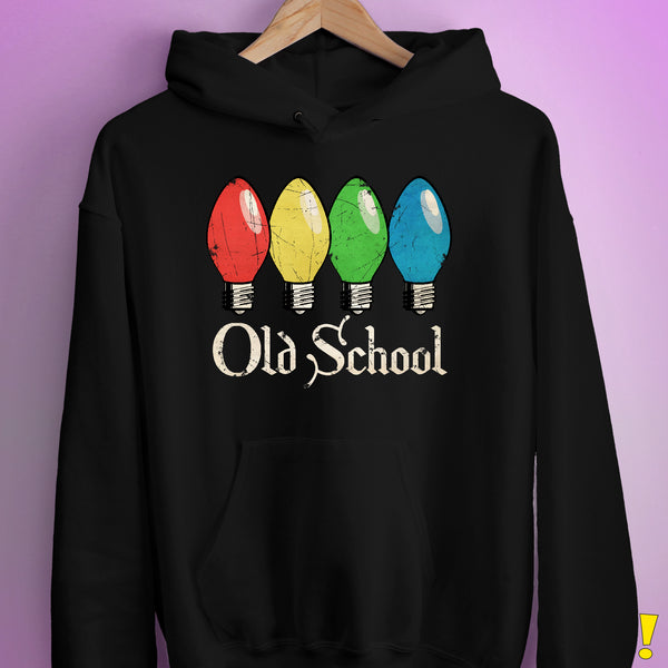 Old School Vintage Christmas Lights Hoodie - Black