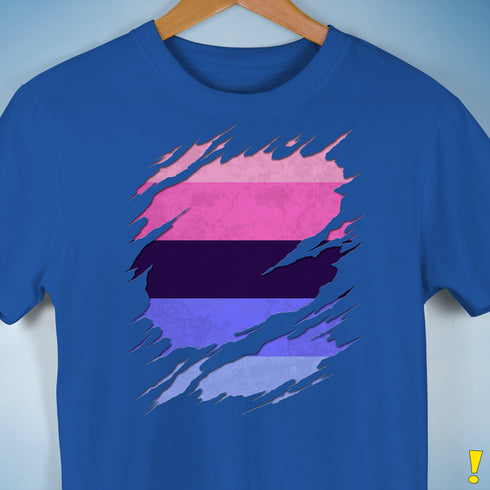 Omnisexual Pride Flag Ripped Reveal Premium Unisex T-Shirt
