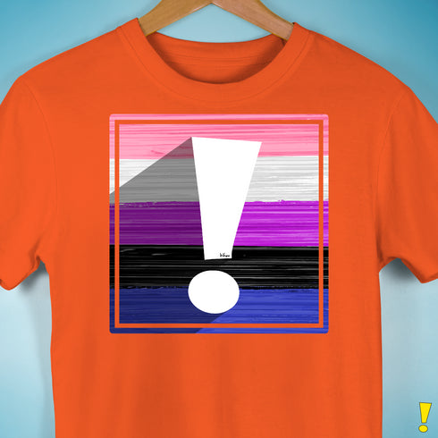 Genderfluid Pride Flag Exclamation Point Premium Unisex T-Shirt - Orange
