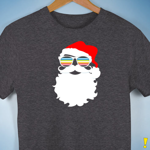 Santa’s Queer Pride Flag Shades Premium Unisex T-Shirt - Dark Grey Heather
