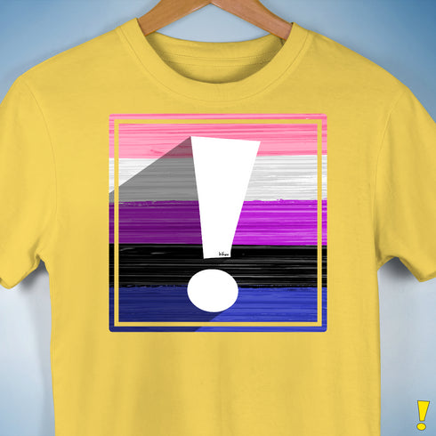 Genderfluid Pride Flag Exclamation Point Premium Unisex T-Shirt - Yellow