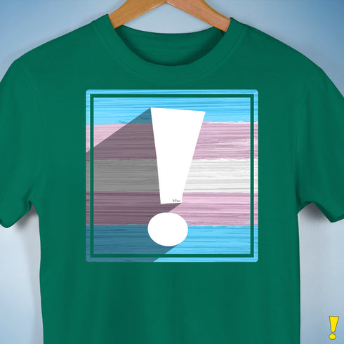 Transgender Pride Flag Exclamation Point Premium Unisex T-Shirt - Kelly Green