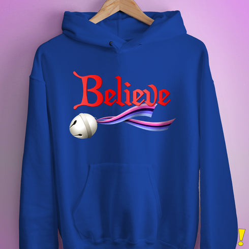 Believe Omnisexial Pride Flag Jingle Bell Hoodie - Royal Blue