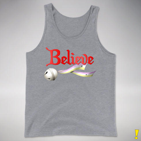 Believe Twink Pride Flag Jingle Bell Premium Tank Top - Grey Heather