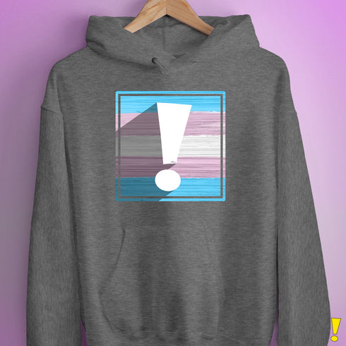 Transgender Pride Flag Exclamation Point Hoodie