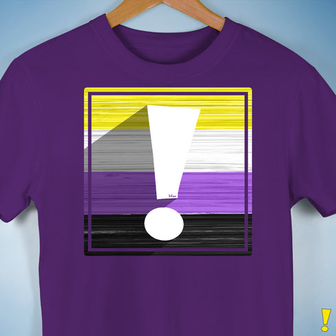 Nonbinary Pride Flag Exclamation Point Premium Unisex T-Shirt - Purple