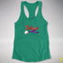 Believe Lesbian Labrys Pride Flag Jingle Bell Racerback Tank - Kelly Green