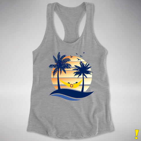 Intersex Pride Hammock Summer Beach Sunset Racerback Tank