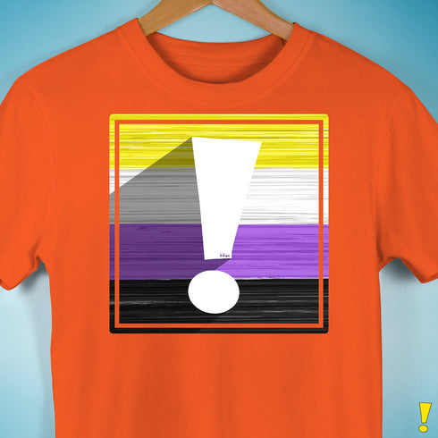 Nonbinary Pride Flag Exclamation Point Premium Unisex T-Shirt - Orange