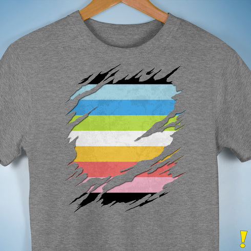 Queer Pride Flag Ripped Reveal Premium Unisex T-Shirt