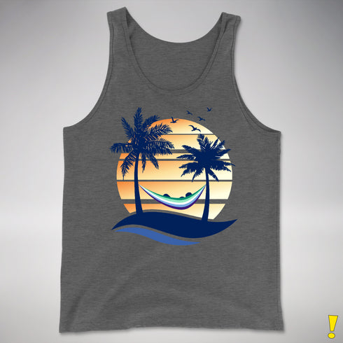 Gay Male Pride Hammock Summer Beach Sunset Premium Tank Top