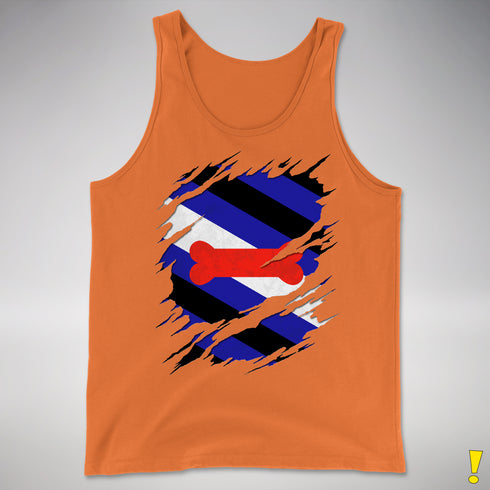 Puppy Pride Flag Ripped Reveal Premium Tank Top