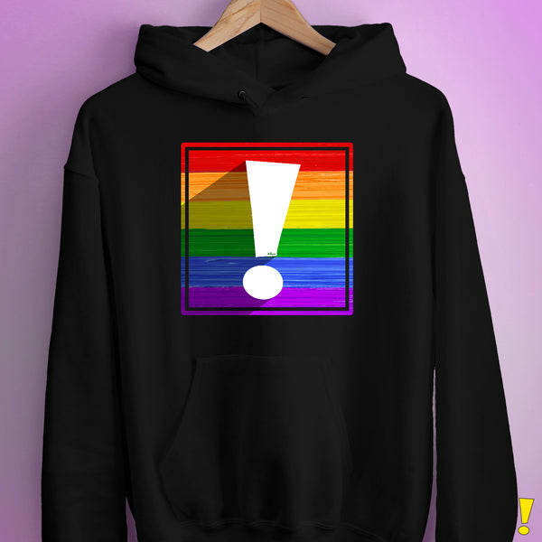 LGBTQ Pride Flag Exclamation Point Hoodie