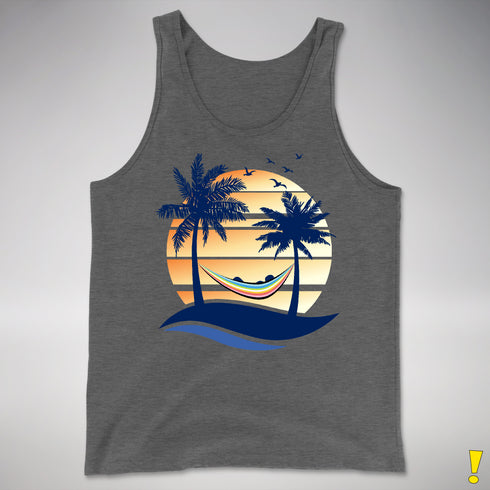 Queer Pride Hammock Summer Beach Sunset Premium Tank Top