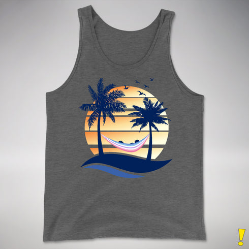 Bigender Pride Hammock Summer Beach Sunset Premium Tank Top