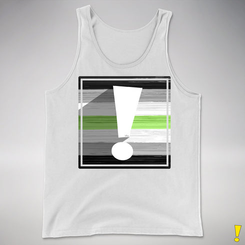 Agender Pride Flag Exclamation Point Premium Tank Top - White