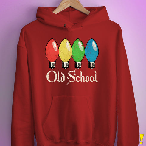 Old School Vintage Christmas Lights Hoodie - Red