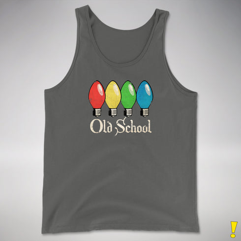 Old School Vintage Christmas Lights Tank Top - Smoke Grey