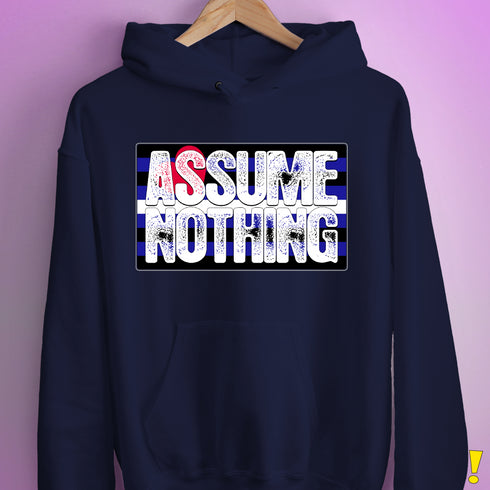 Assume Nothing Leather Pride Flag Hoodie