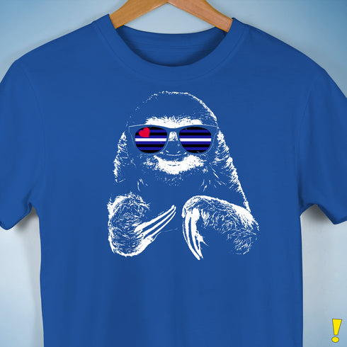 Pride Sloth Leather Flag Sunglasses Premium Unisex T-Shirt