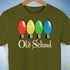 Old School Vintage Christmas Lights Unisex T-Shirt - Olive