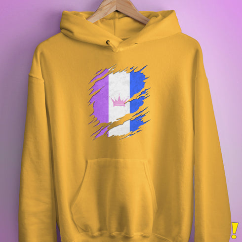 Drag Pride Flag Ripped Reveal Hoodie