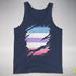 Bigender Pride Flag Ripped Reveal Premium Tank Top