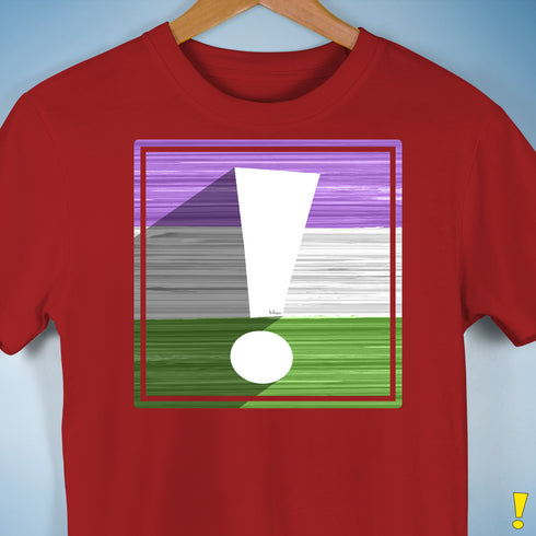 Genderqueer Pride Flag Exclamation Point Premium Unisex T-Shirt - Red