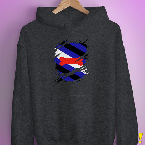 Puppy Pride Flag Ripped Reveal Hoodie