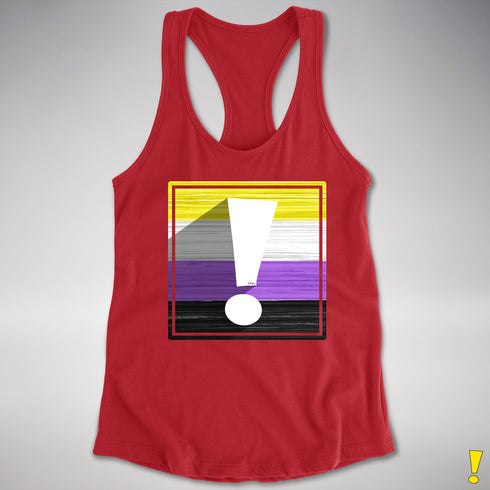 Nonbinary Pride Flag Exclamation Point Racerback Tank