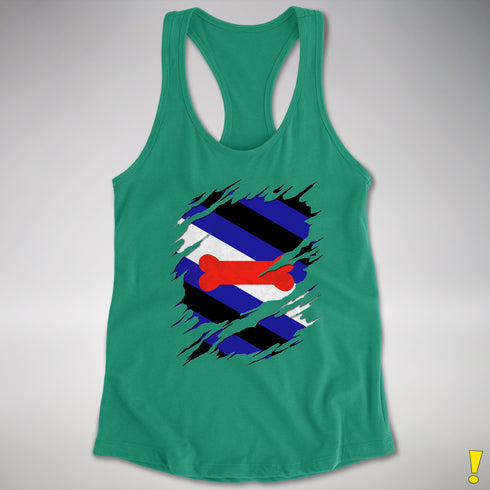 Puppy Pride Flag Ripped Reveal Racerback Tank