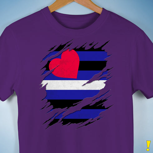 Leather Pride Flag Ripped Reveal Premium Unisex T-Shirt