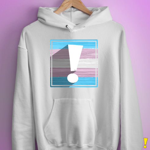 Transgender Pride Flag Exclamation Point Hoodie