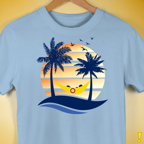 Intersex Pride Hammock Summer Beach Sunset Premium Unisex T-Shirt