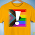 LGBTQ Progress Pride Flag Exclamation Point Premium Unisex T-Shirt - Gold