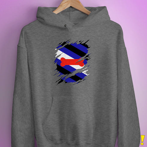 Puppy Pride Flag Ripped Reveal Hoodie