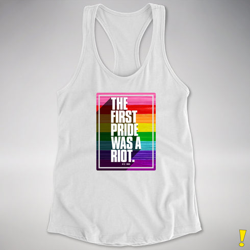 The First Pride Was A Riot - Original 8 Stripe Pride Racerback Tank