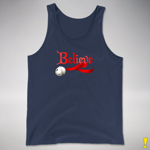 Believe Jingle Bell Premium Tank Top - Navy